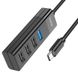 Хаб USB Hoco HB25 Easy mix 4-in-1 converter(Type-C to USB3.0+USB2.0*3) Колір Чорний 29789_2285245 фото 2