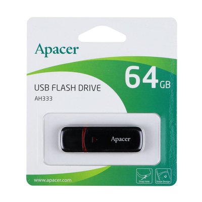 USB Flash Drive Apacer AH333 64gb Цвет Черный 22516_993321 фото