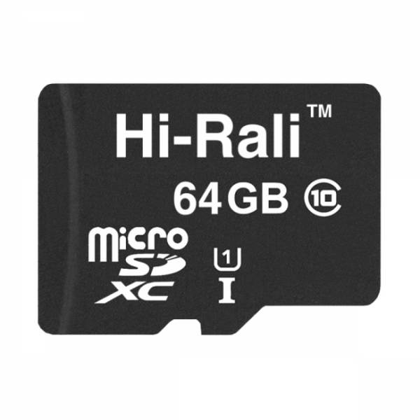 Карта Памяти Hi-Rali MicroSDXC 64gb UHS-1 10 Class Цвет Черный 30141_2497979 фото