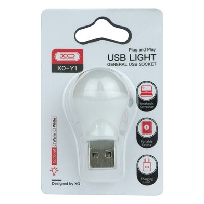 USB-Лампа XO Y1 Блистер Цвет Белый 28714_2007896 фото
