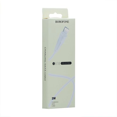 Кабель USB Borofone BX18 Lightning 2m Колір Білий 18200_138667 фото
