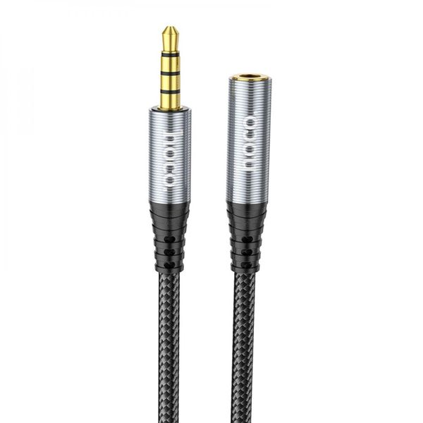 Кабель Aux Hoco UPA20 3.5 audio extension cable Колір Cірий 30094_2490612 фото