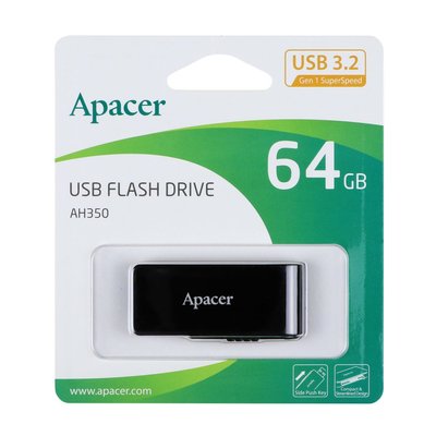 USB Flash Drive 3.2 Apacer AH350 64Gb Цвет Черный 31574_2907004 фото