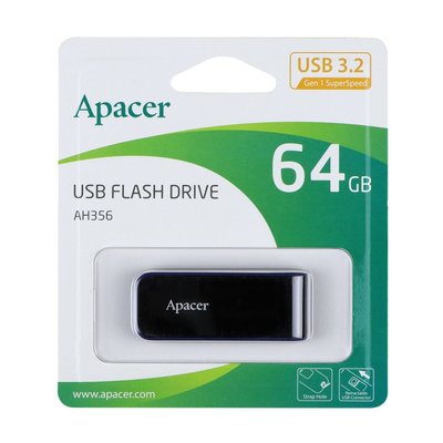 USB Flash Drive 3.2 Apacer AH356 64Gb Цвет Черный 31575_2907005 фото