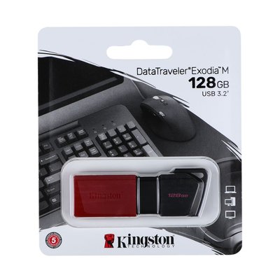USB Flash Drive 3.2 Kingston DT Exodia M 128gb Цвет Черный/Красный 28830_2238085 фото