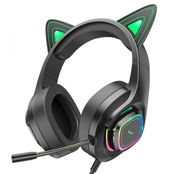 Ігрові Навушники Hoco W107 Cute Cat Ear Колір Зелений 30376_2715049 фото