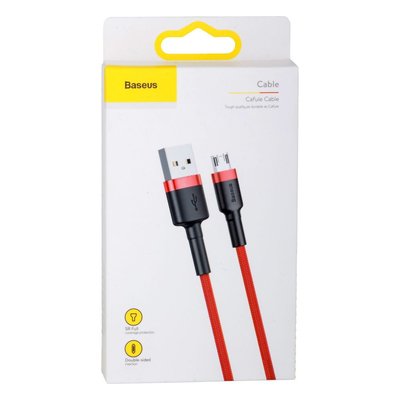 Кабель USB Baseus USB to Micro 1.5A 2m CAMKLF-C Колір Червоно-Чорний, 91 26364_1821329 фото
