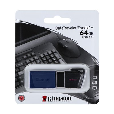 USB Flash Drive 3.2 Kingston DT Exodia M 64GB Цвет Черный/Синий 31573_2907003 фото