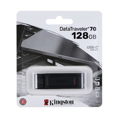 USB Flash Drive 3.2 Kingston DT 70 128Gb Type C Цвет Черный 31584_2907014 фото