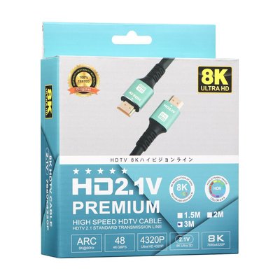 Кабель HDMI- HDMI 2.1V 3m 8K 120 fps Колір Чорний 31256_2906341 фото
