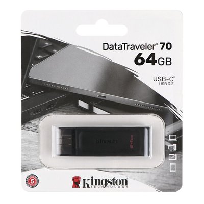USB Flash Drive 3.2 Kingston DT 70 64GB Type-C Цвет Черный 33293_3030409 фото
