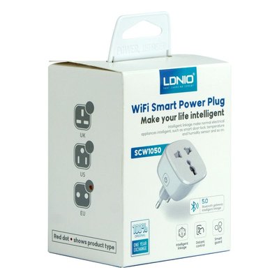 Смарт Розетка WiFI Smart Power Plug LDNIO SCW1050 М'ят.упак. Колір Білий 33849_3323336 фото