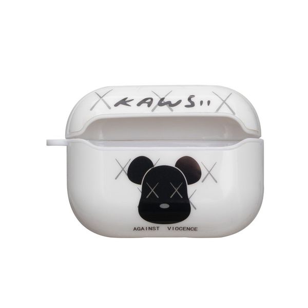 Футляр для навушників Airpods Pro Glossy Brand Колір 10, Ofwhite black 22799_1005934 фото