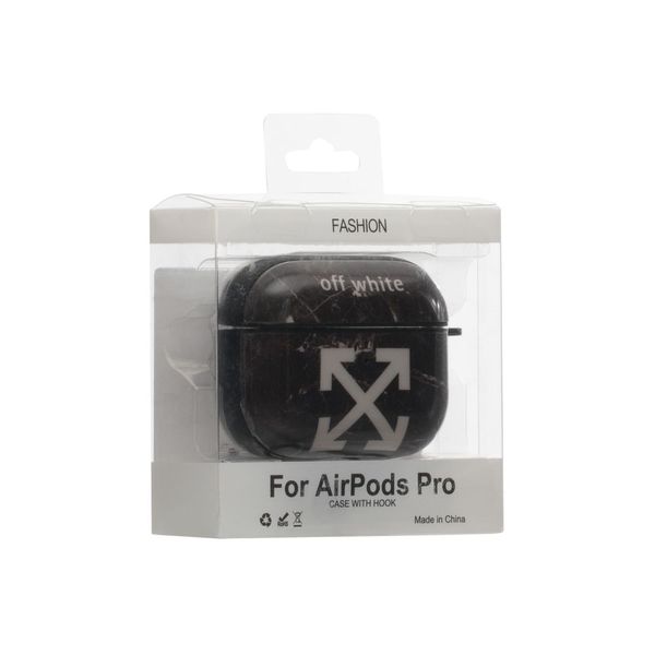 Футляр для навушників Airpods Pro Glossy Brand Колір 10, Ofwhite black 22799_1005934 фото