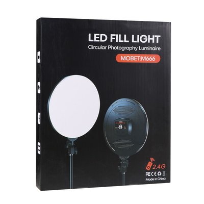 Лампа LED Camera Light Circular 32cm Remote (M666) Колір Чорний 30190_2511145 фото
