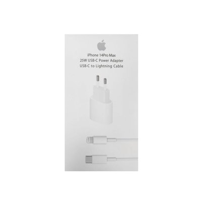Мережевий Зарядний Пристрій Apple PD 25W iPhone 14 Pro Max 1:1 М'ята упаковка Колір Белый 34128_3325820 фото