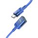 USB Подовжувач Hoco U107 Type-C male to USB female USB3.0 Колір Синiй 29780_2282226 фото 3