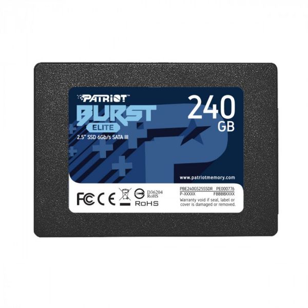 SSD Диск Patriot Burst Elite 240GB 2.5&amp;quot; 7mm SATAIII TLC 3D (PBE240GS25SSDR) Характеристика Черный 33397_3161219 фото