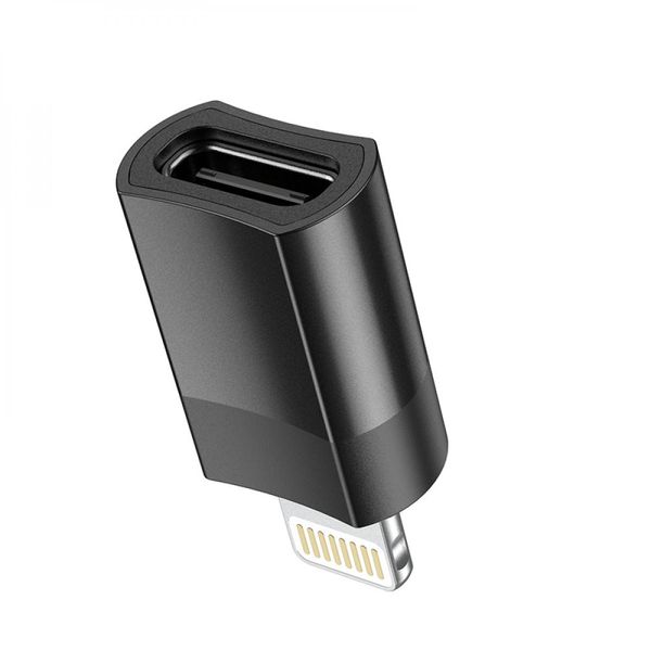 Перехідник Hoco UA17 iP Male to Type-C female USB2.0 adapter Колір Чорний 31553_2906978 фото