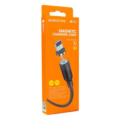 Кабель USB Borofone BX41 Amiable magnetic Lightning Колір Чорний 29750_2280133 фото